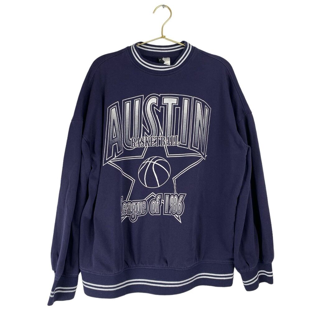 H&M Divided Austin Basketball Graphic Sweatshirt Women's S‎ Oversized Retro 519